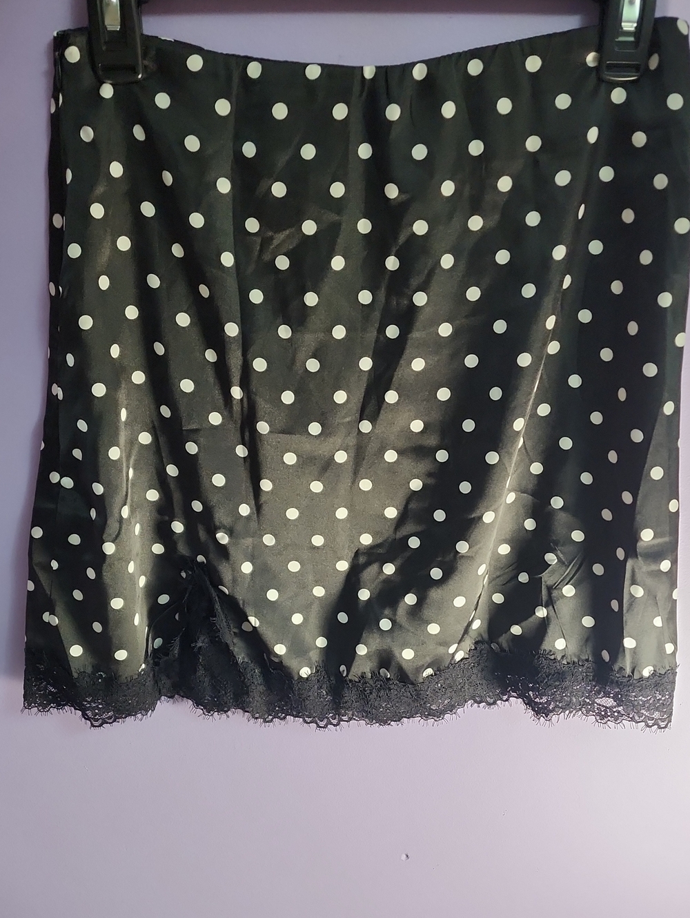Polka Dot Lace Trim Skirt